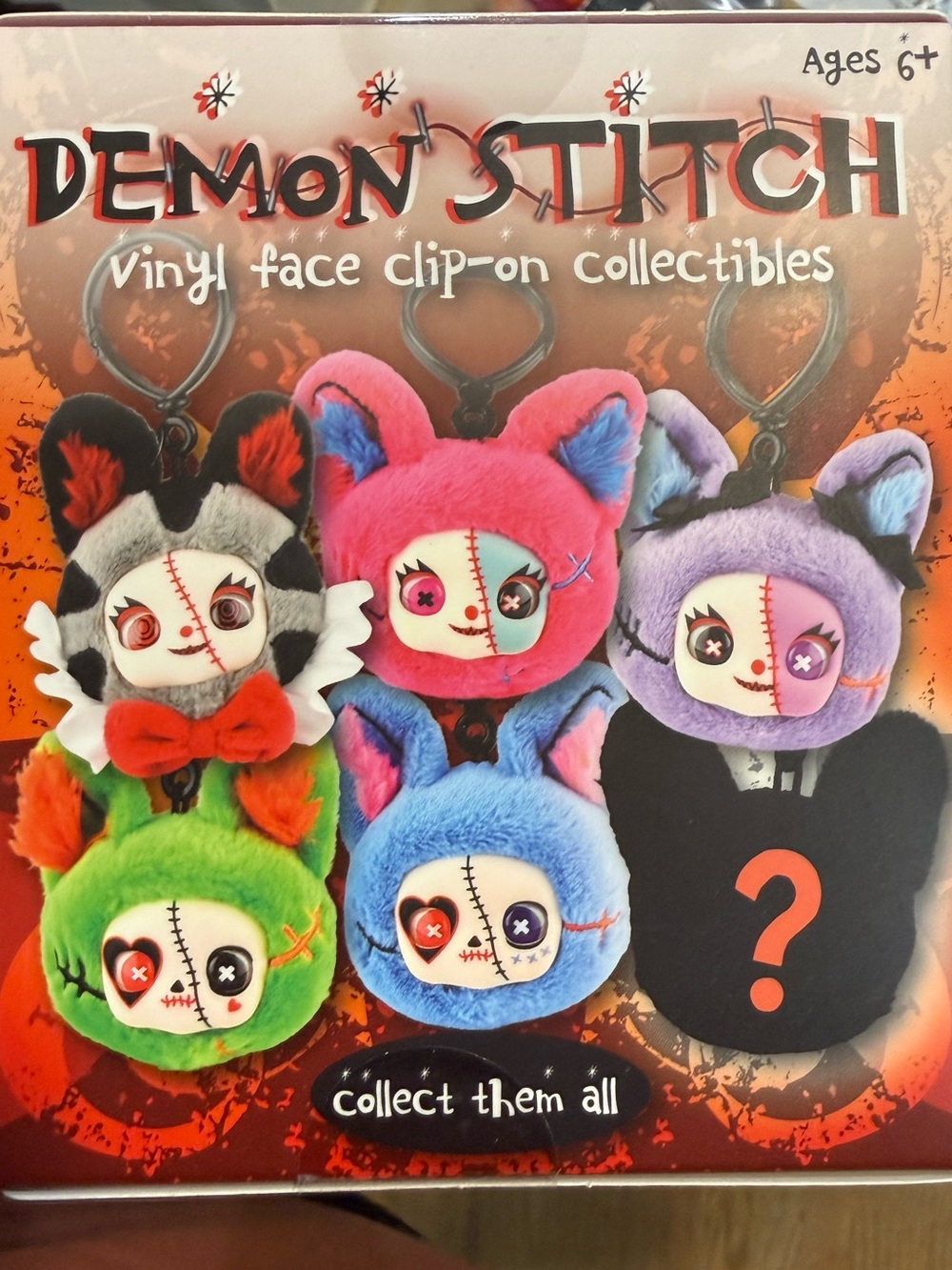 Demon Stitch Vinyl Face Clip-On